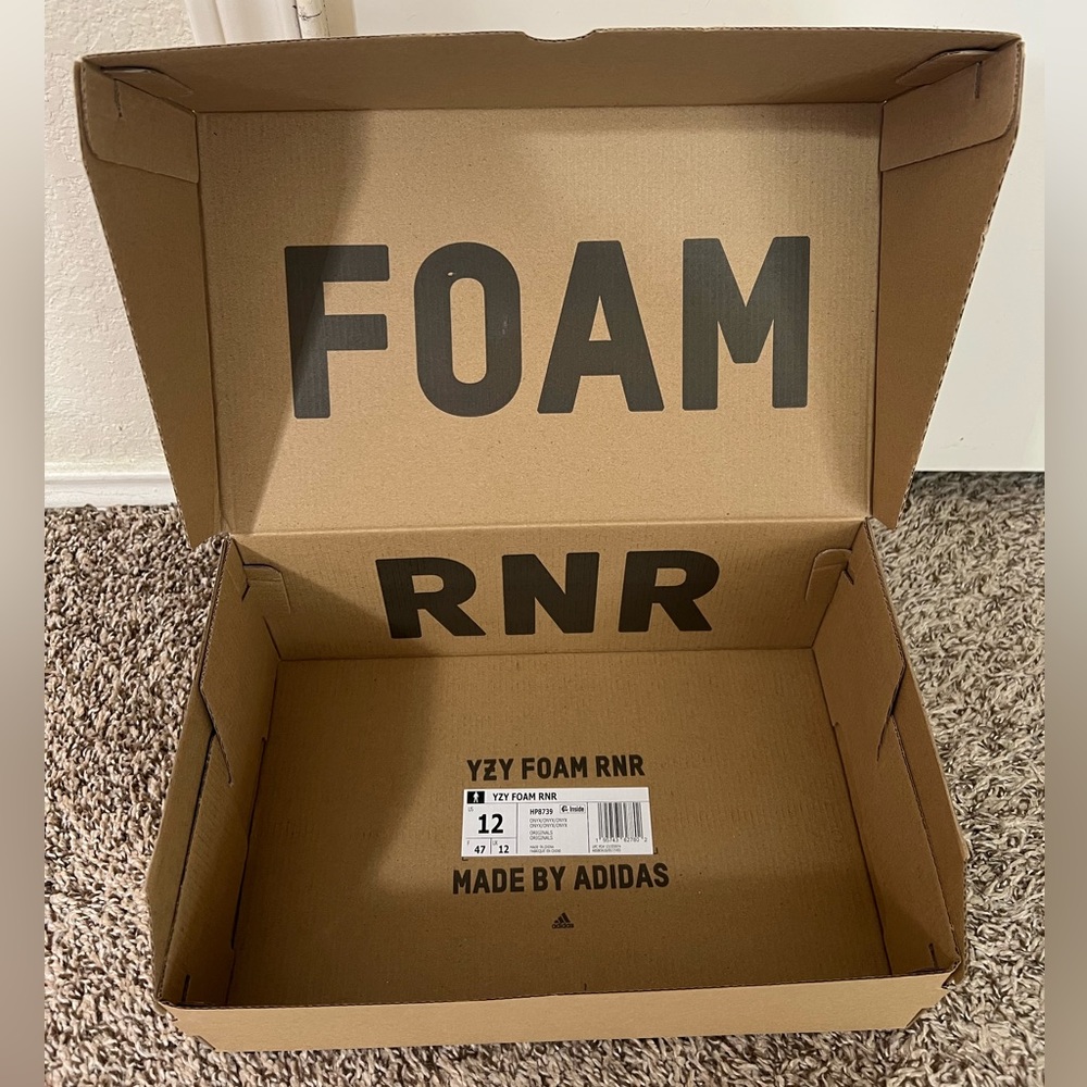 YEEZY YZY FOAM RNR SANDALS MENS 12 ANTOCA IE4931- BOX ONLY
